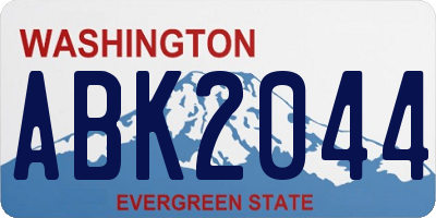 WA license plate ABK2044