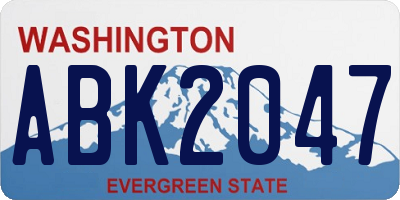 WA license plate ABK2047