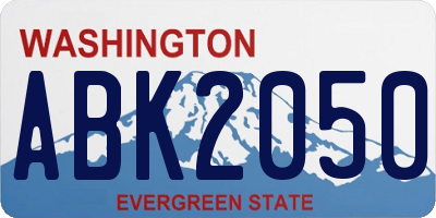 WA license plate ABK2050