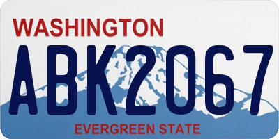 WA license plate ABK2067