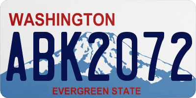 WA license plate ABK2072