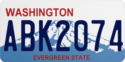 WA license plate ABK2074
