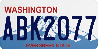 WA license plate ABK2077