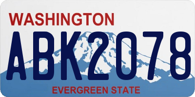 WA license plate ABK2078