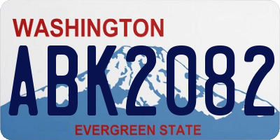 WA license plate ABK2082