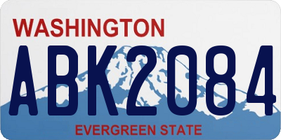 WA license plate ABK2084