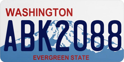 WA license plate ABK2088