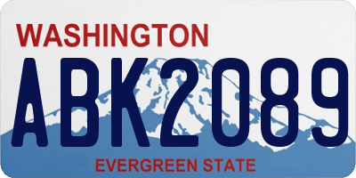WA license plate ABK2089