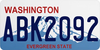 WA license plate ABK2092