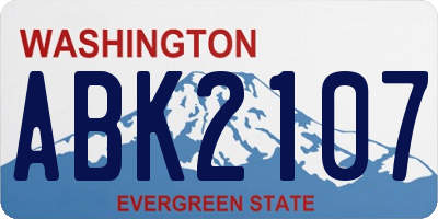 WA license plate ABK2107
