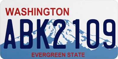 WA license plate ABK2109