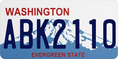 WA license plate ABK2110