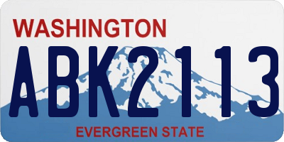 WA license plate ABK2113