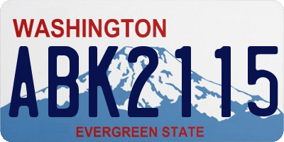 WA license plate ABK2115