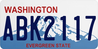 WA license plate ABK2117