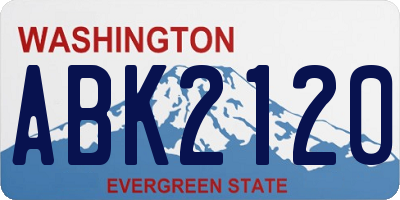 WA license plate ABK2120