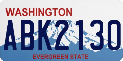 WA license plate ABK2130