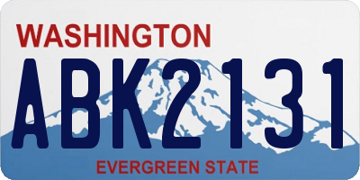 WA license plate ABK2131
