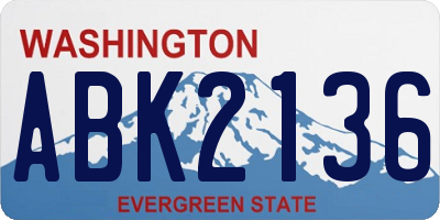 WA license plate ABK2136