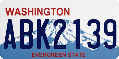 WA license plate ABK2139