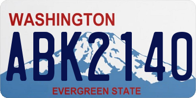 WA license plate ABK2140