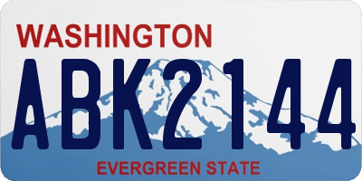 WA license plate ABK2144