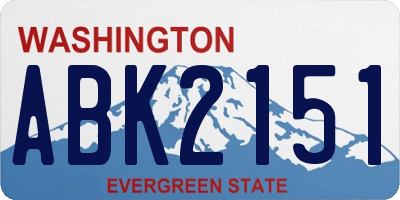 WA license plate ABK2151