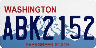 WA license plate ABK2152