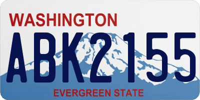 WA license plate ABK2155