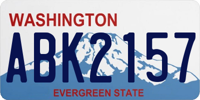 WA license plate ABK2157
