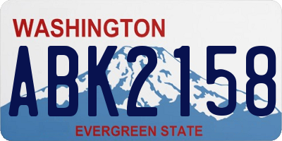 WA license plate ABK2158