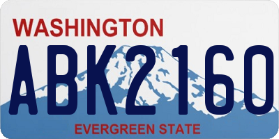 WA license plate ABK2160