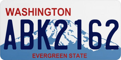 WA license plate ABK2162