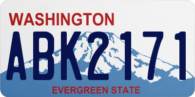 WA license plate ABK2171