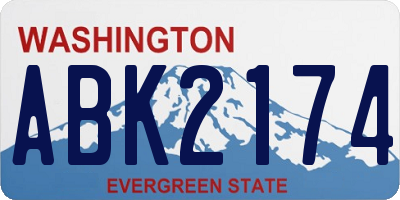 WA license plate ABK2174