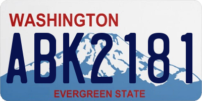 WA license plate ABK2181