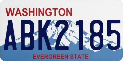 WA license plate ABK2185