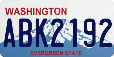 WA license plate ABK2192