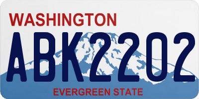 WA license plate ABK2202