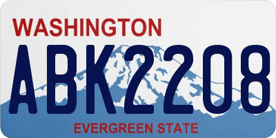 WA license plate ABK2208