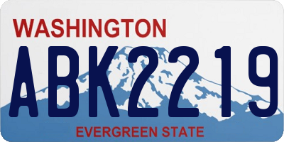 WA license plate ABK2219