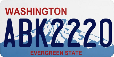 WA license plate ABK2220