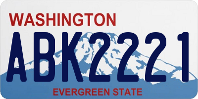 WA license plate ABK2221
