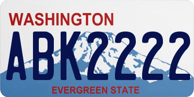 WA license plate ABK2222