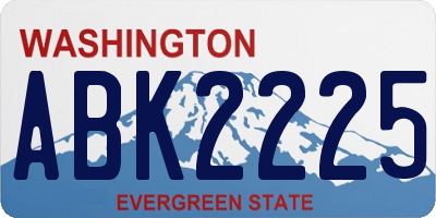 WA license plate ABK2225