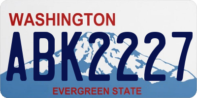 WA license plate ABK2227