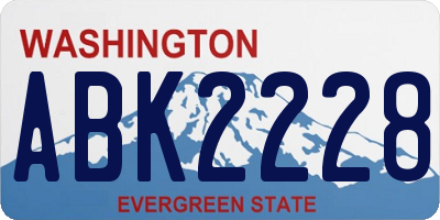 WA license plate ABK2228