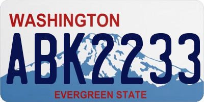 WA license plate ABK2233