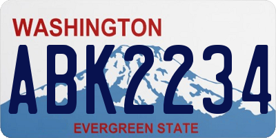 WA license plate ABK2234