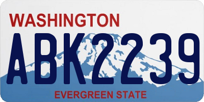 WA license plate ABK2239